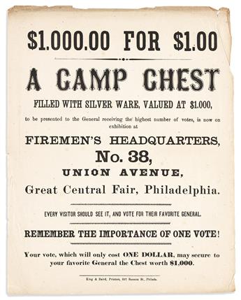 (CIVIL WAR--PENNSYLVANIA.) Group of Civil War-era ephemera from Philadelphia, all removed from the same scrapbook.